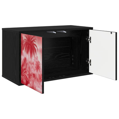 vidaXL Wall-mounted TV Cabinet AACHEN 69 x 33 x 40 cm Black Oak 2
