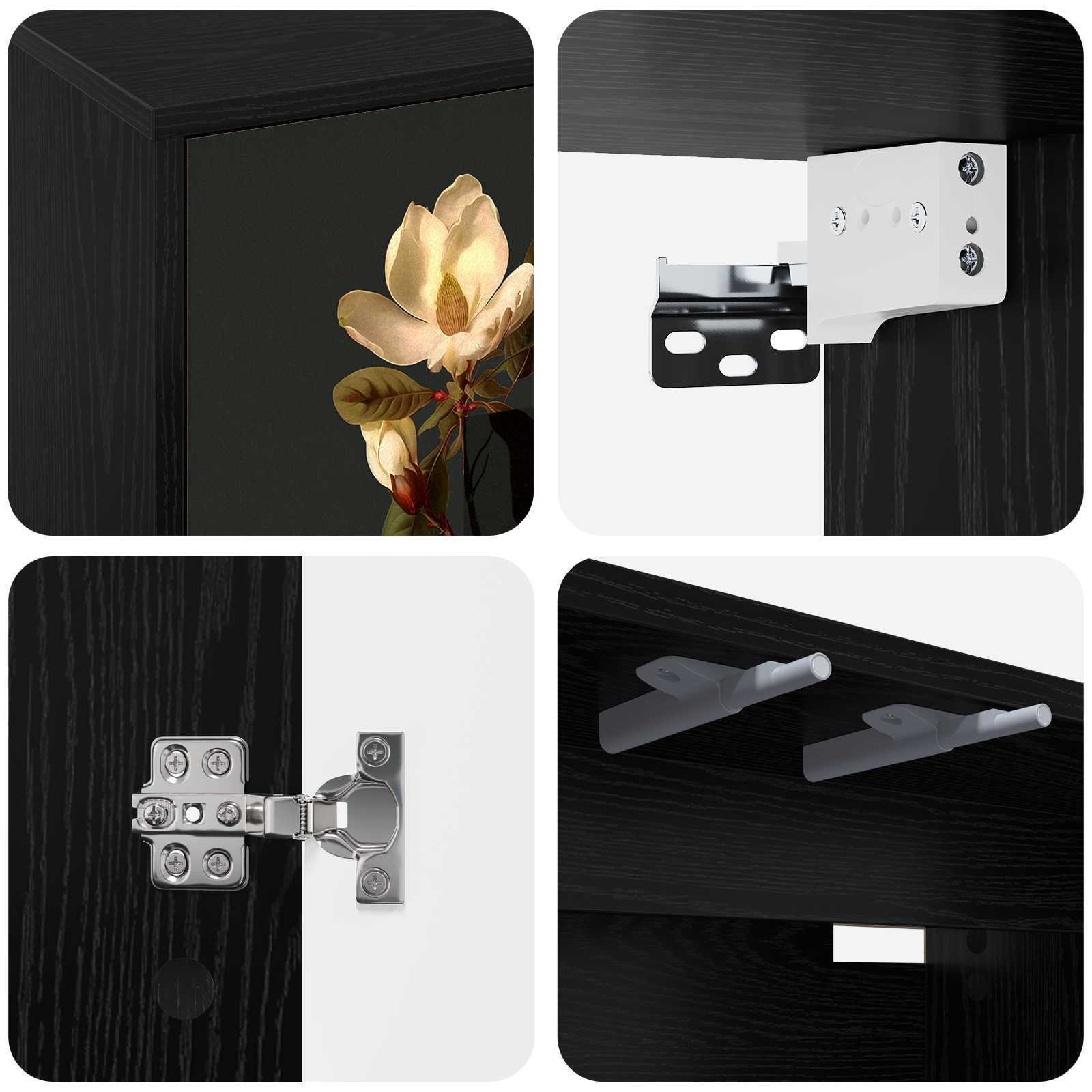 vidaXL Wall-mounted TV Cabinet BREMEN 69 x 33 x 40 cm Black Oak 5