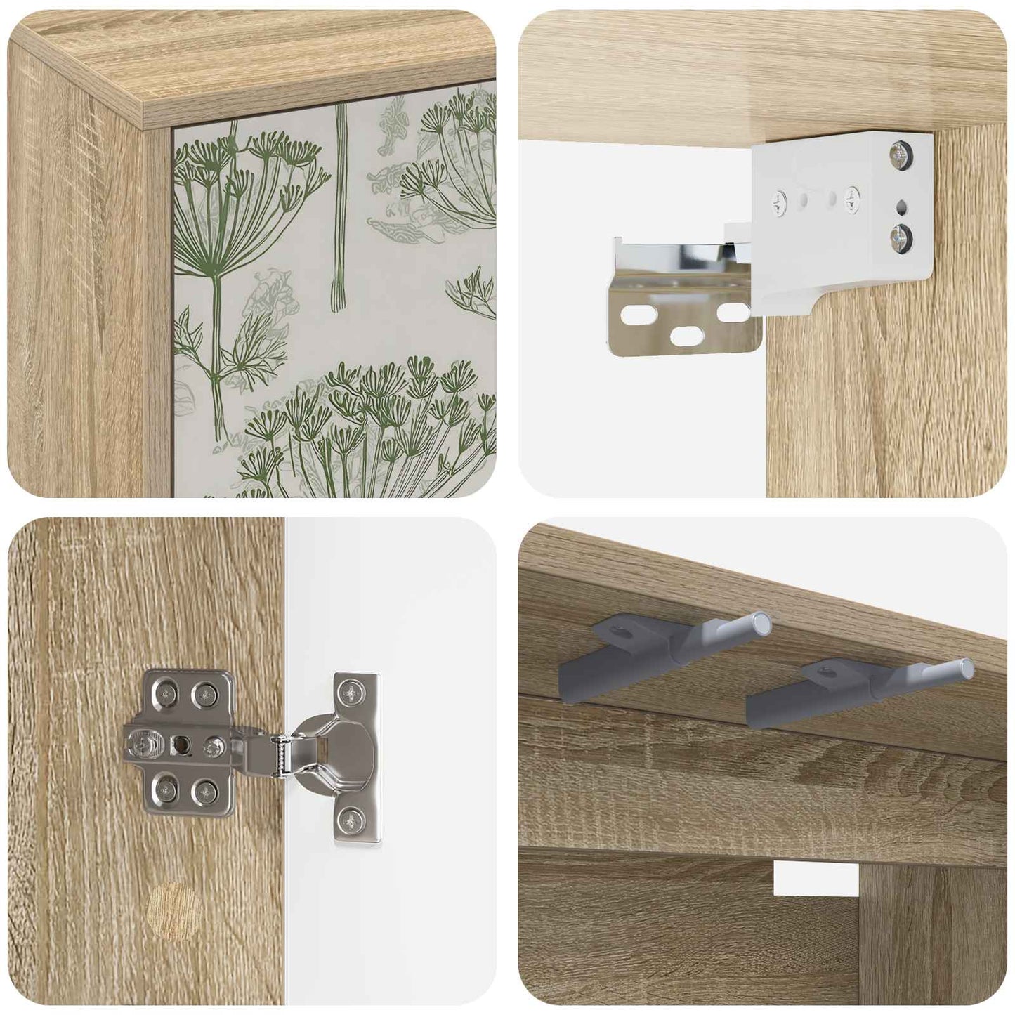 vidaXL Wall-mounted TV Cabinet GOTHA 69 x 33 x 40 cm Sonoma Oak 5