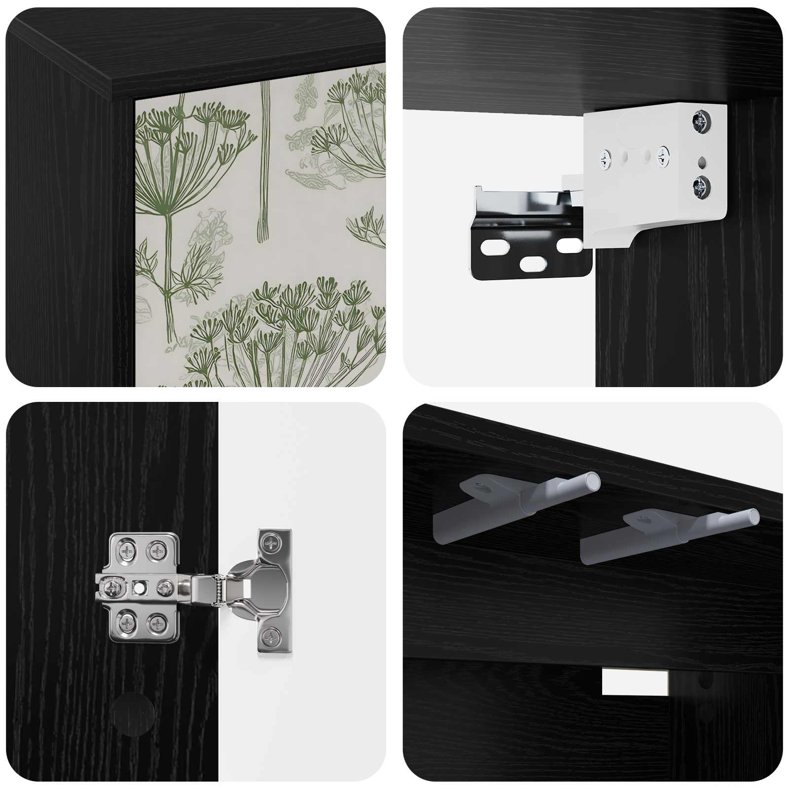 vidaXL Wall-mounted TV Cabinet GOTHA 69 x 33 x 40 cm Black Oak 5