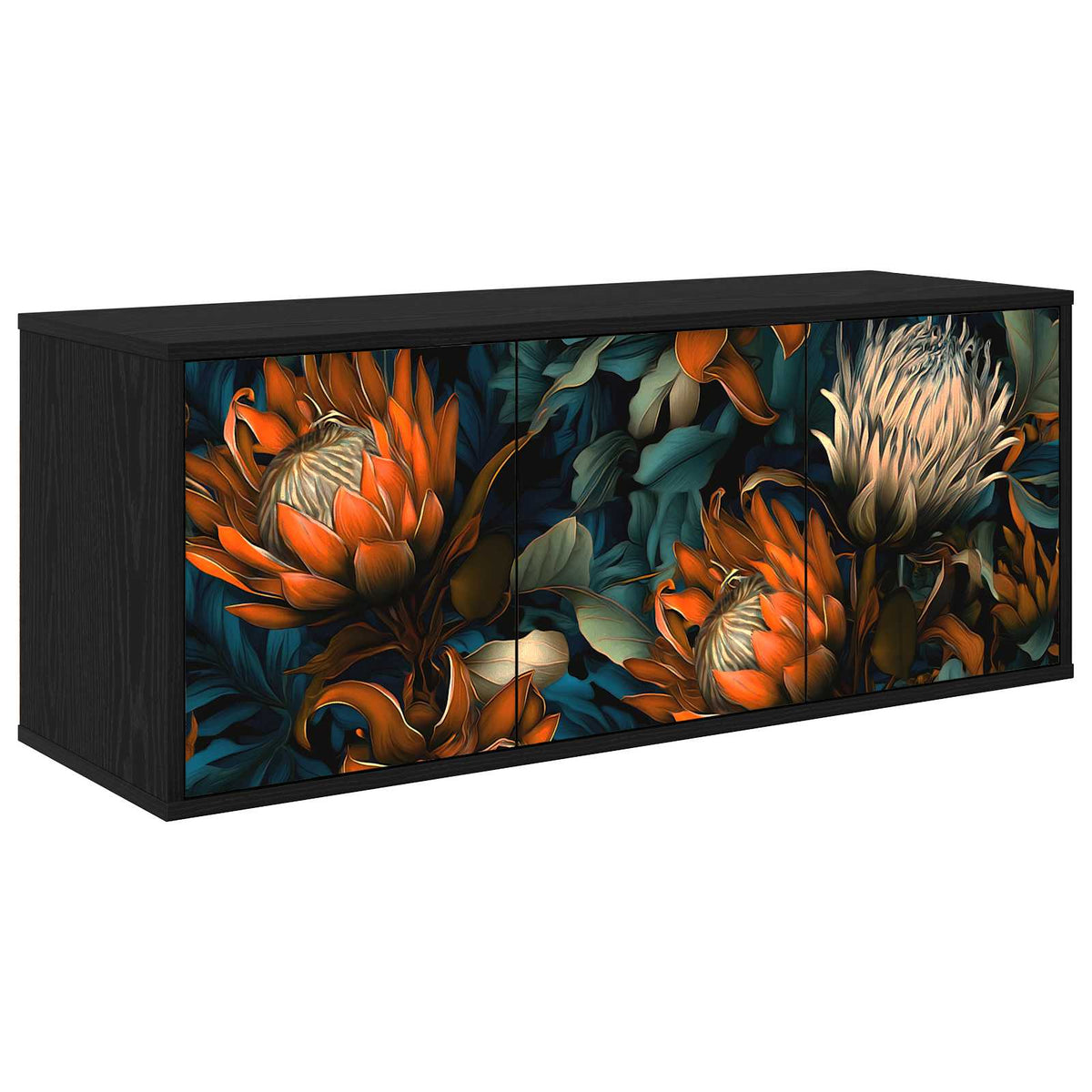 vidaXL Wall-mounted TV Cabinet LOCHEM 102 x 33 x 40 cm Black Oak 2