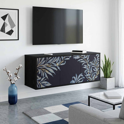 vidaXL Wall-mounted TV Cabinet DOKKUM 102 x 33 x 40 cm Black Oak 1