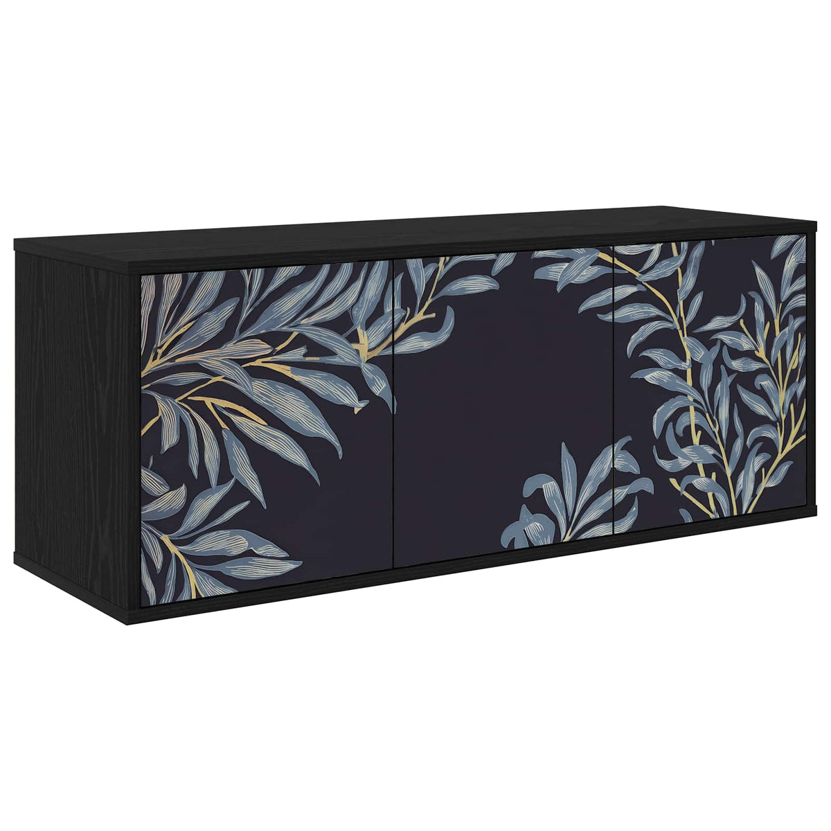 vidaXL Wall-mounted TV Cabinet DOKKUM 102 x 33 x 40 cm Black Oak 2