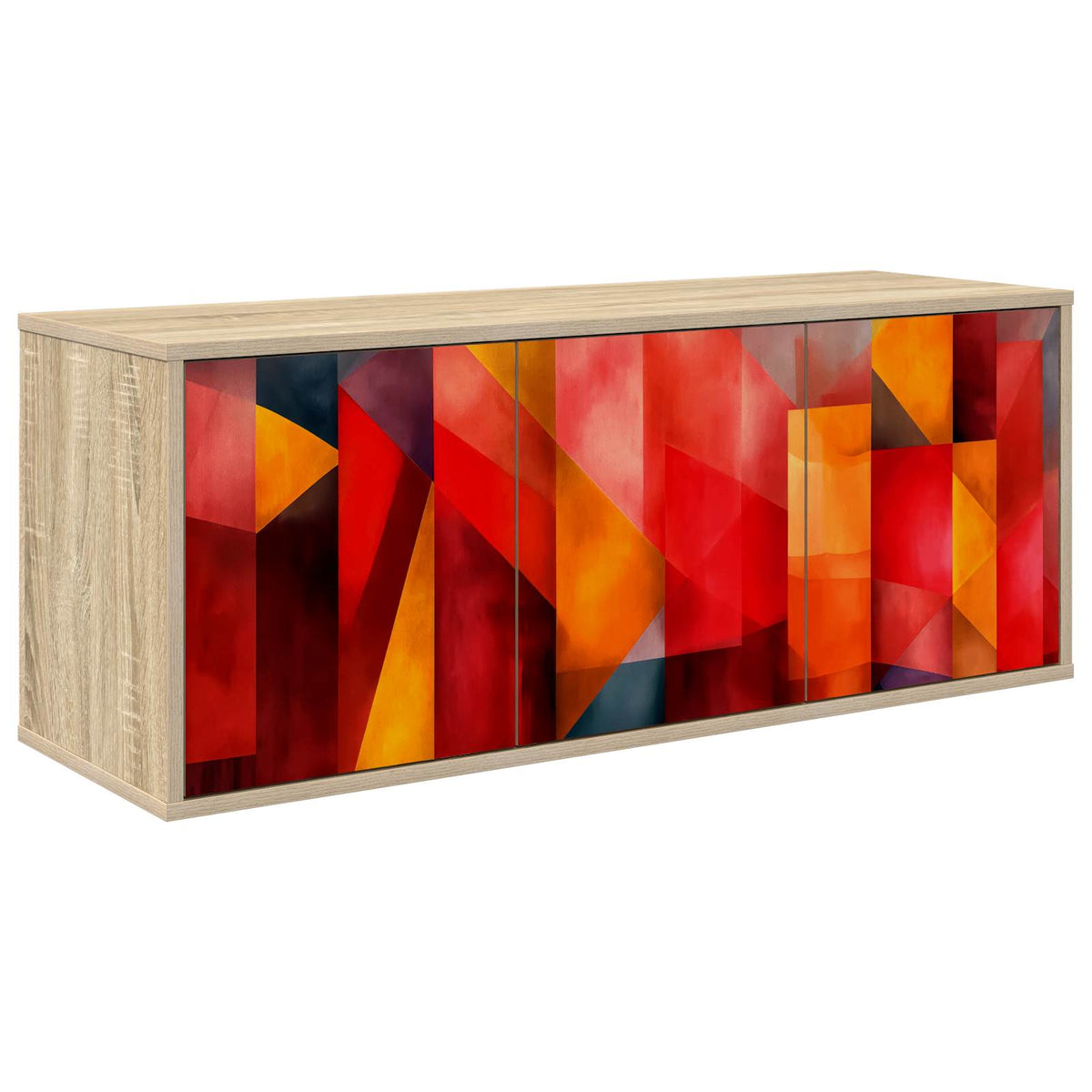 Wall-mounted TV Cabinet BONN 102 x 33 x 40 cm Sonoma oak Color block print