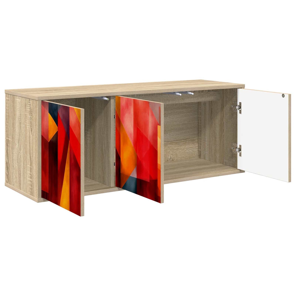 Wall-mounted TV Cabinet BONN 102 x 33 x 40 cm Sonoma oak Color block print