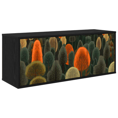 vidaXL Wall-mounted TV Cabinet ZAANDAM 102 x 33 x 40 cm Black Oak 2