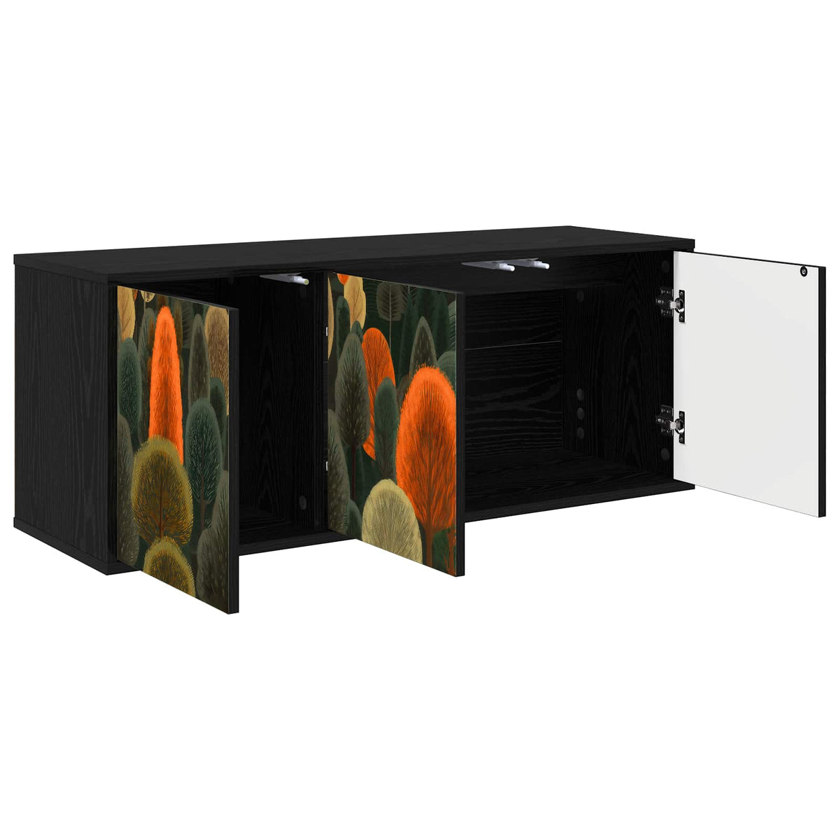 vidaXL Wall-mounted TV Cabinet ZAANDAM 102 x 33 x 40 cm Black Oak 3
