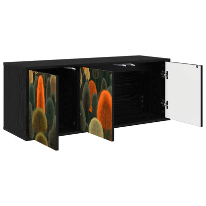 vidaXL Wall-mounted TV Cabinet ZAANDAM 102 x 33 x 40 cm Black Oak 3