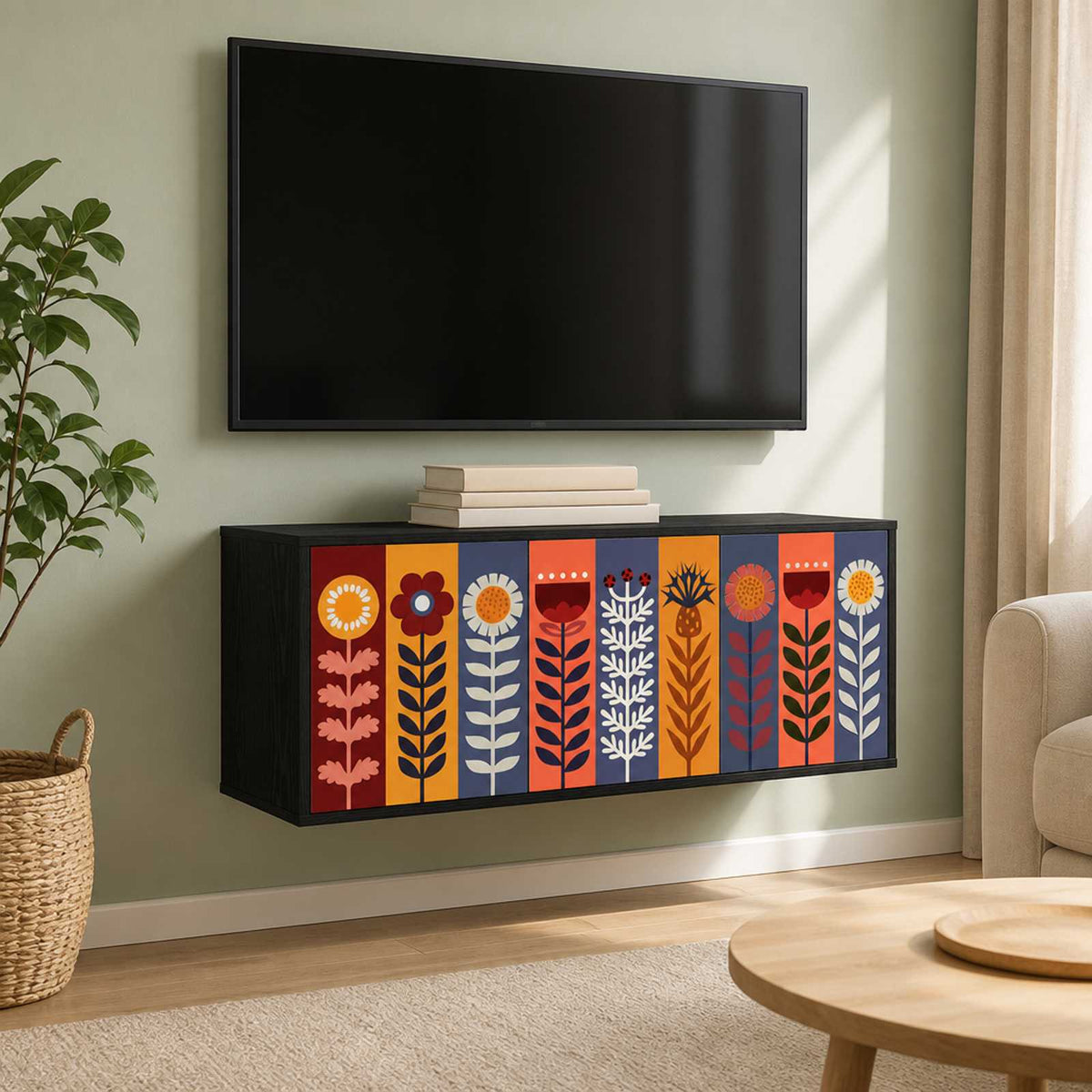 vidaXL Wall-mounted TV Cabinet ESSEN 102 x 33 x 40 cm Black Oak 1