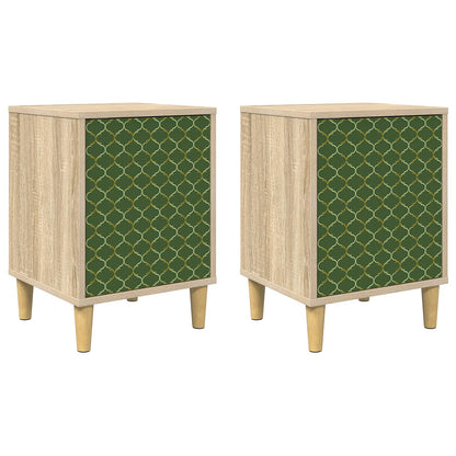 vidaXL Bedside Cabinet GELEEN 2 pcs Sonoma Oak 36 x 33 x 50 cm 2