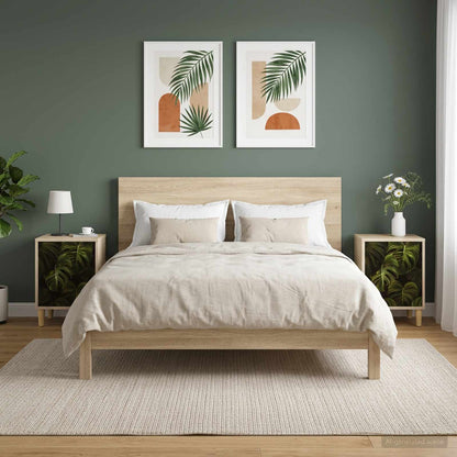 vidaXL Bedside Cabinet ELBURG 2 pcs Sonoma Oak 36 x 33 x 50 cm 4
