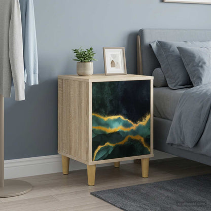 vidaXL Bedside Cabinet WIJHE 2 pcs Sonoma Oak 36 x 33 x 50 cm 1
