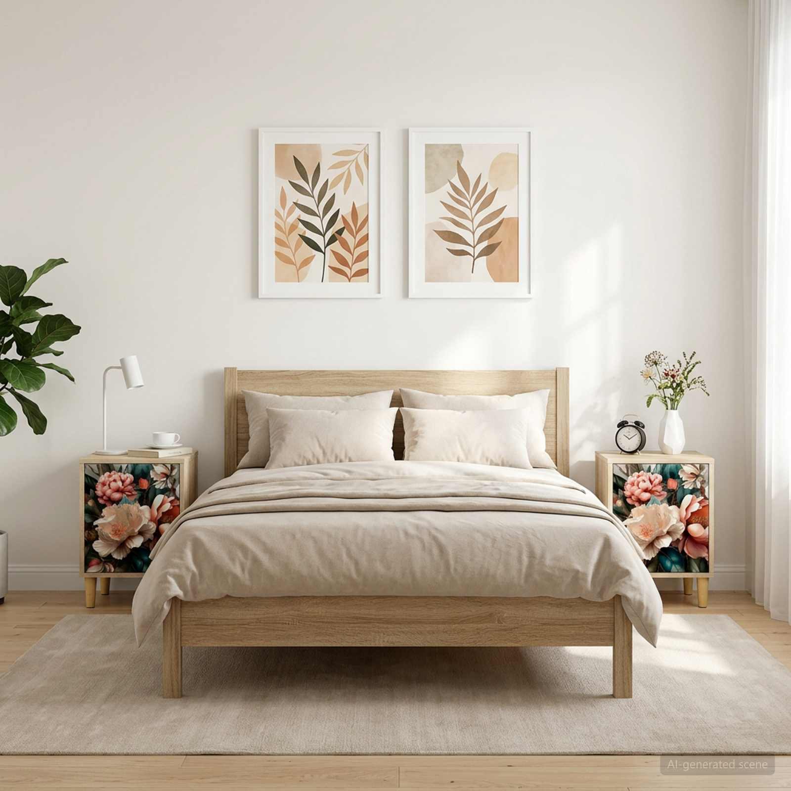 vidaXL Bedside Cabinet BORNE 2 pcs Sonoma Oak 36 x 33 x 50 cm 4
