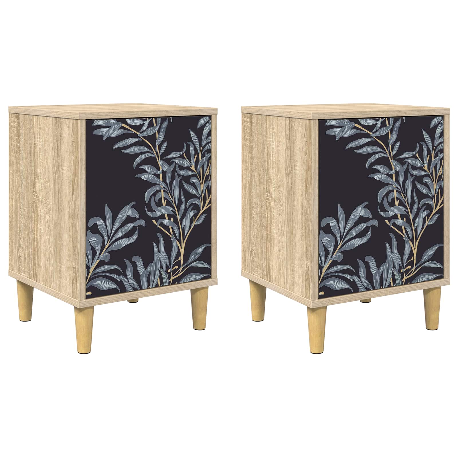 vidaXL Bedside Cabinet DOKKUM 2 pcs Sonoma Oak 36 x 33 x 50 cm 2