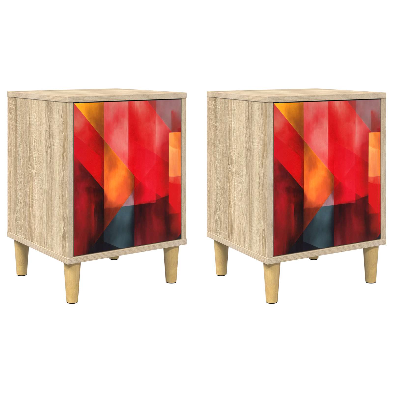 vidaXL Bedside Cabinet HEESCH 2 pcs Sonoma Oak 36 x 33 x 50 cm 2