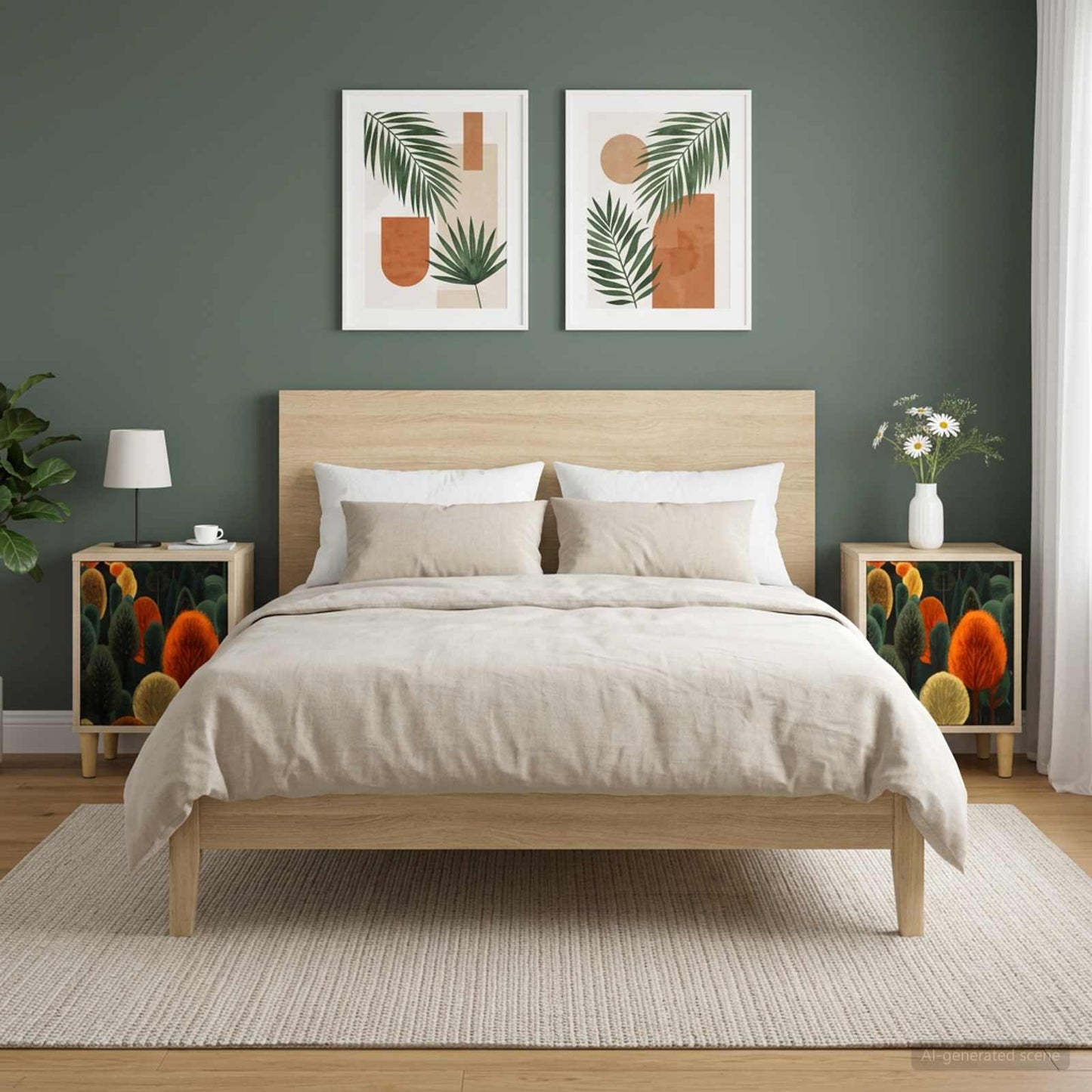 vidaXL Bedside Cabinet ZAANDAM 2 pcs Sonoma Oak 36 x 33 x 50 cm 1