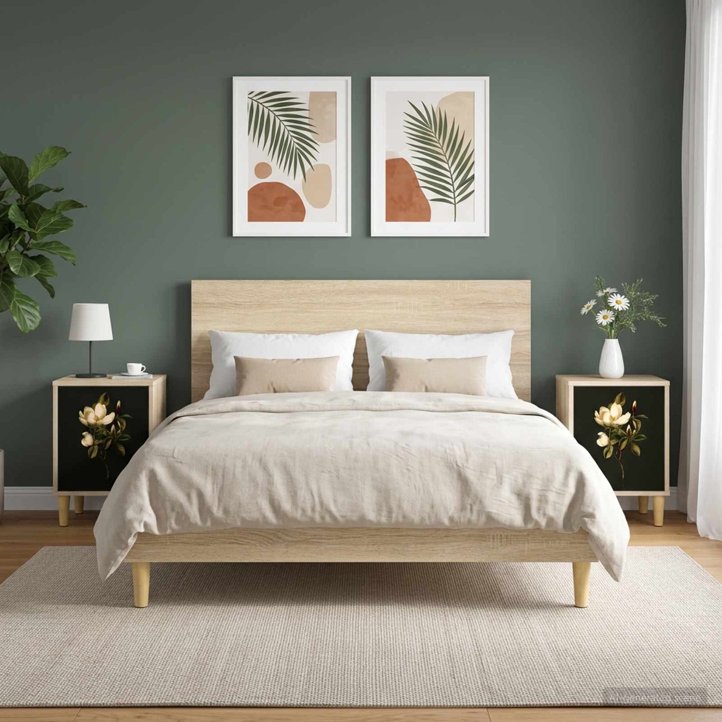 vidaXL Bedside Cabinet BREMEN 2 pcs Sonoma Oak 36 x 33 x 50 cm 1