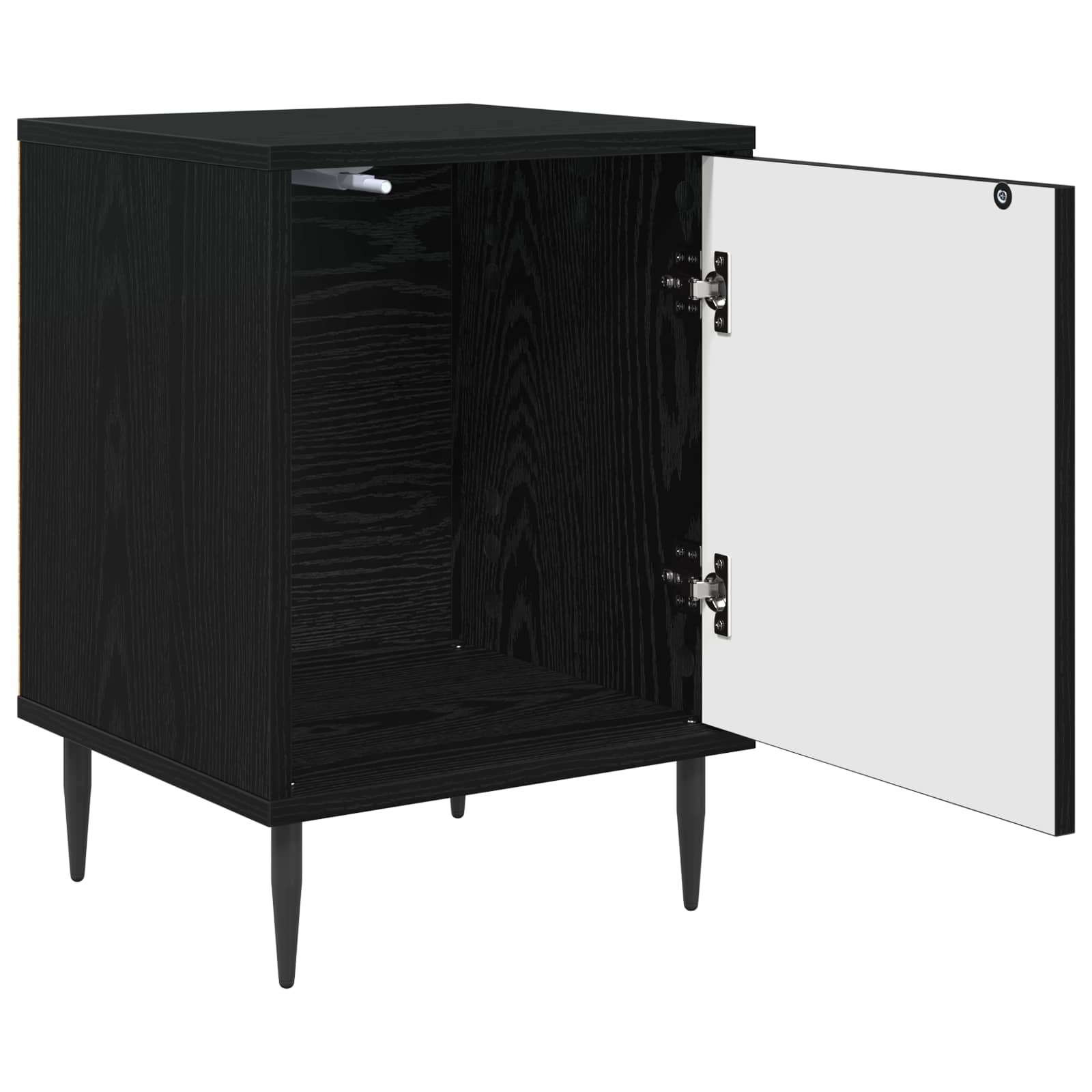 vidaXL Bedside Cabinet ELBURG 2 pcs Black Oak 36 x 33 x 51 cm 5