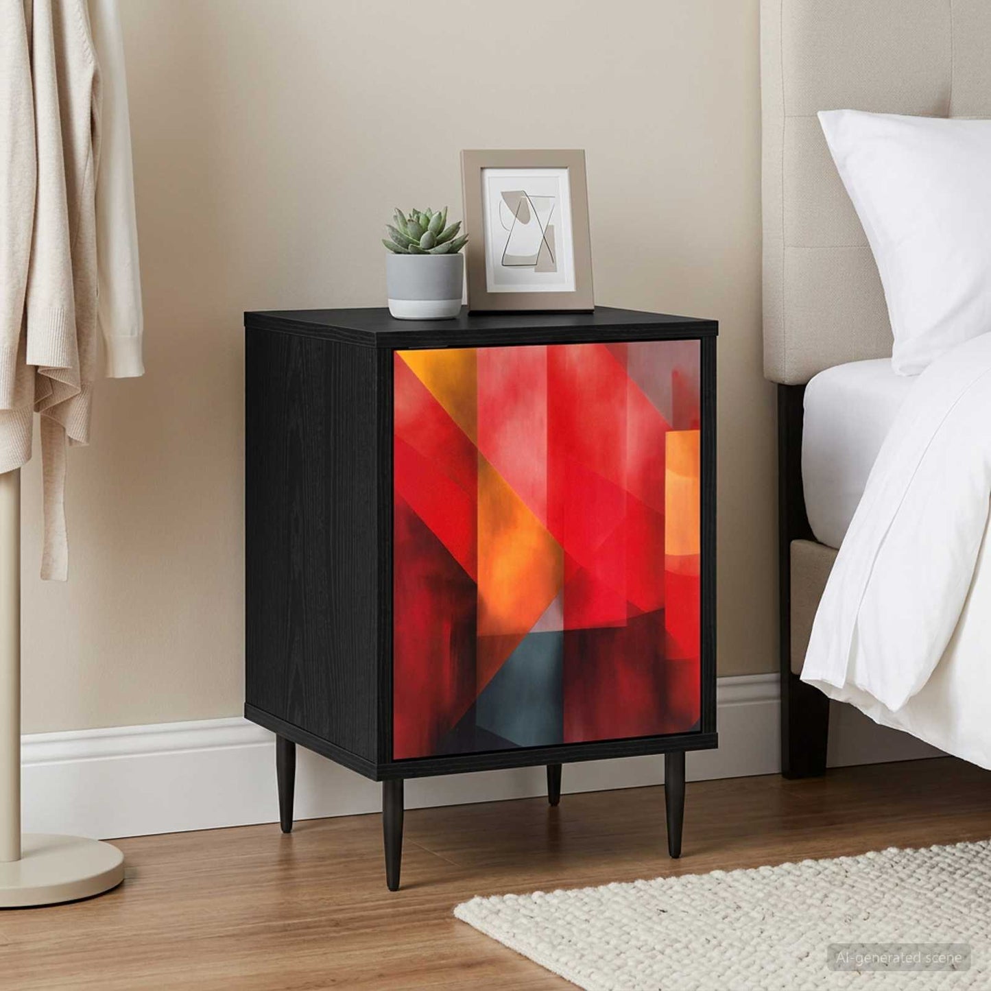 vidaXL Bedside Cabinet HEESCH 2 pcs Black Oak 36 x 33 x 51 cm 1