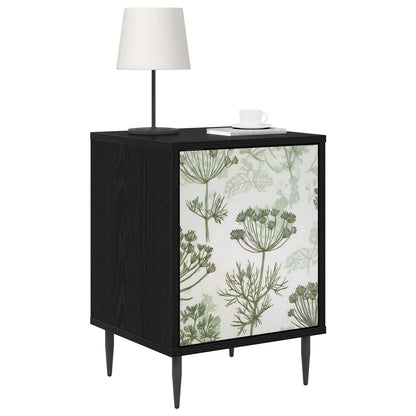 vidaXL Bedside Cabinet GOTHA 2 pcs Black Oak 36 x 33 x 51 cm 3