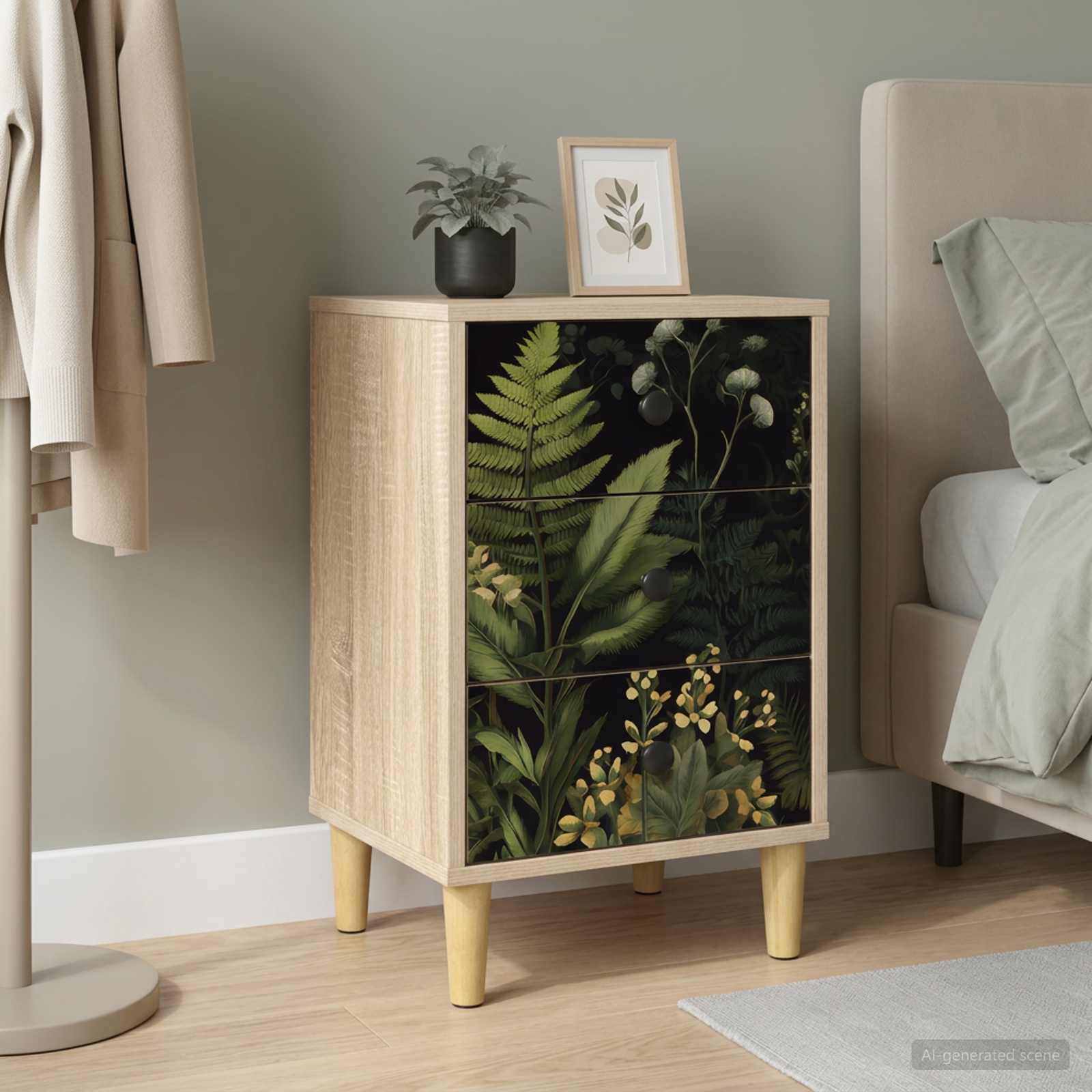 vidaXL Bedside Cabinet RHENEN Sonoma Oak 36 x 33 x 60 cm 1