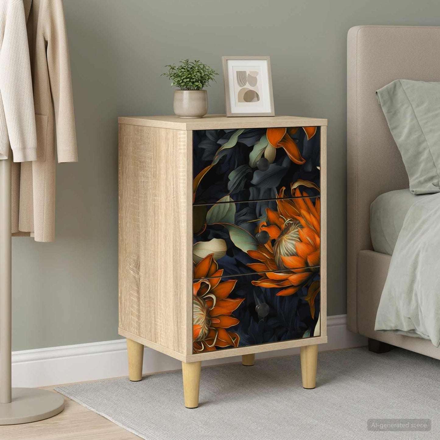vidaXL Bedside Cabinet LOCHEM Sonoma Oak 36 x 33 x 60 cm 1