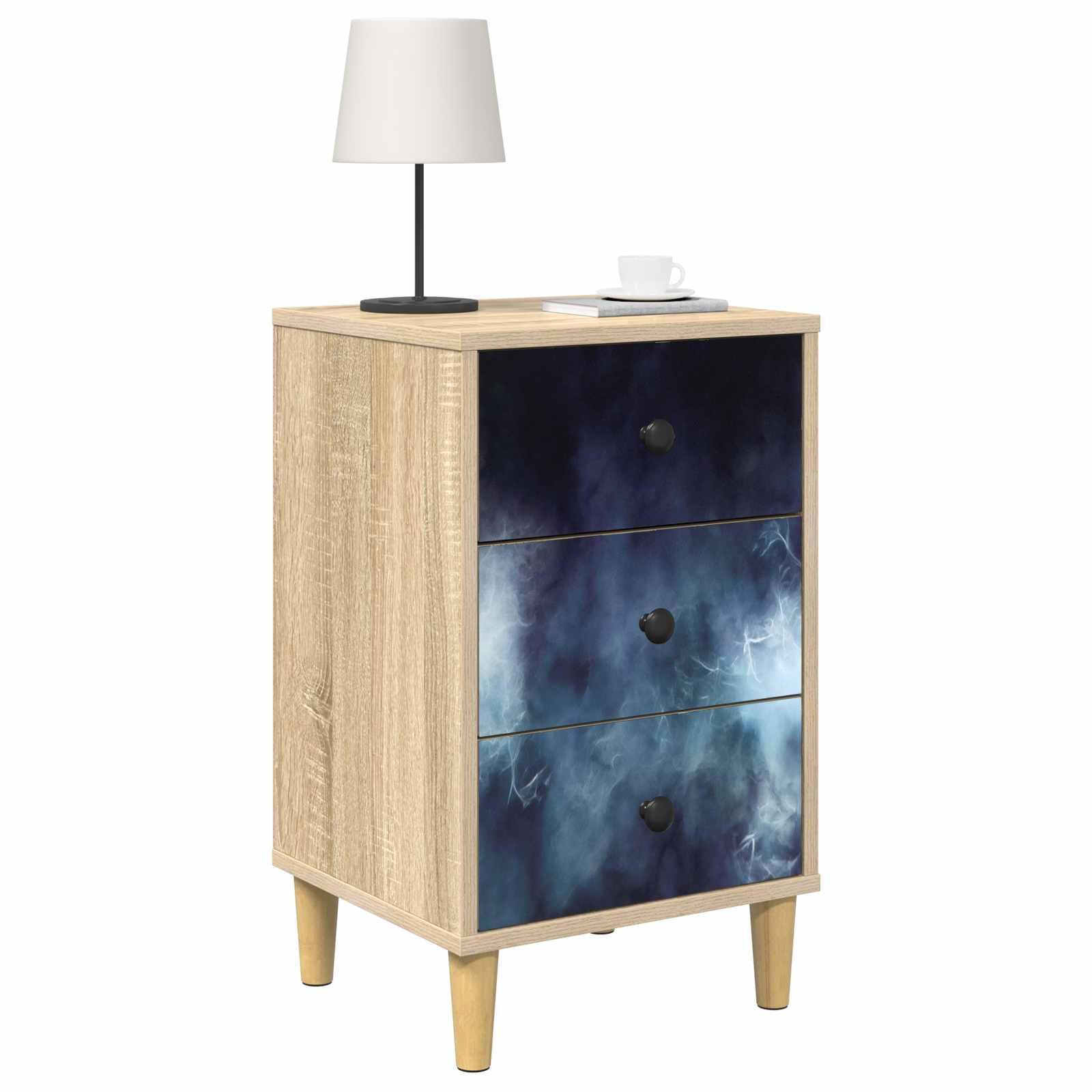 vidaXL Bedside Cabinet RAALTE Sonoma Oak 36 x 33 x 60 cm 3