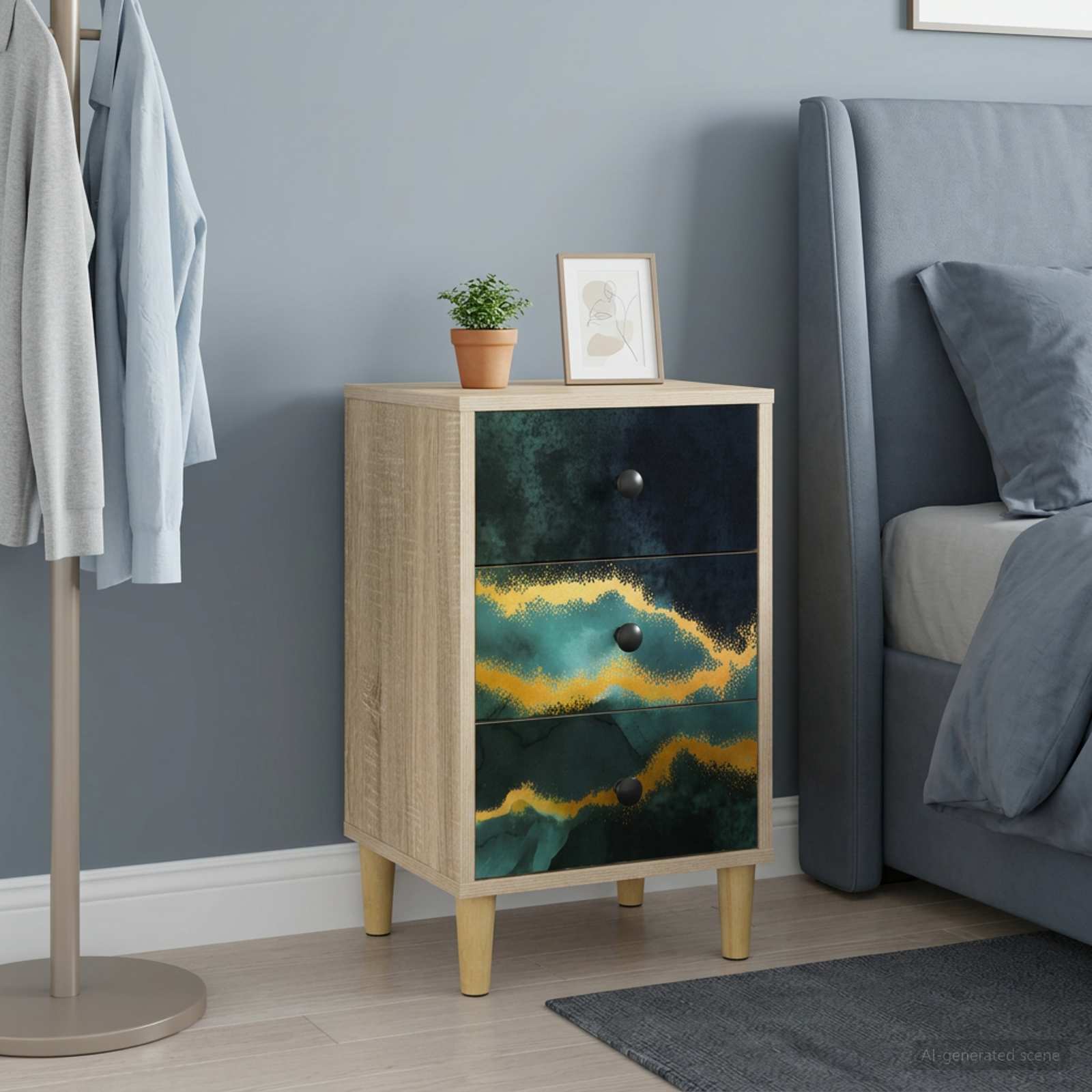 vidaXL Bedside Cabinet WIJHE Sonoma Oak 36 x 33 x 60 cm 1