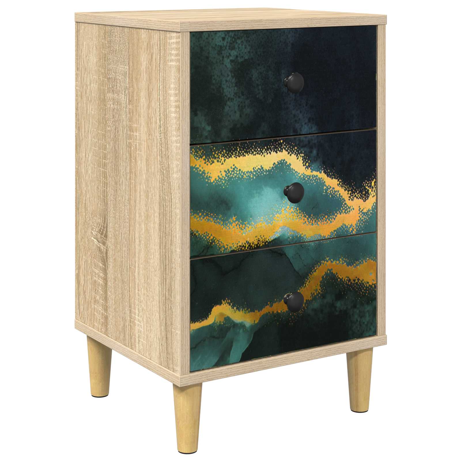 vidaXL Bedside Cabinet WIJHE Sonoma Oak 36 x 33 x 60 cm 2