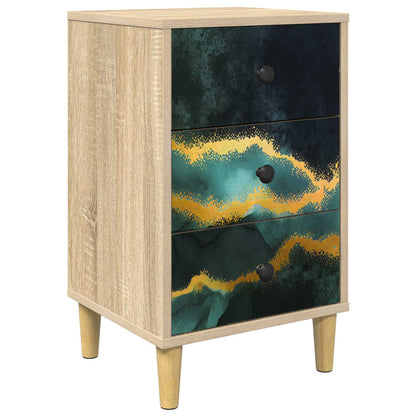 vidaXL Bedside Cabinet WIJHE Sonoma Oak 36 x 33 x 60 cm 2