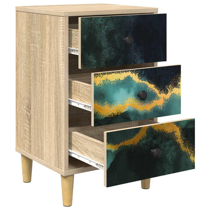 vidaXL Bedside Cabinet WIJHE Sonoma Oak 36 x 33 x 60 cm 4