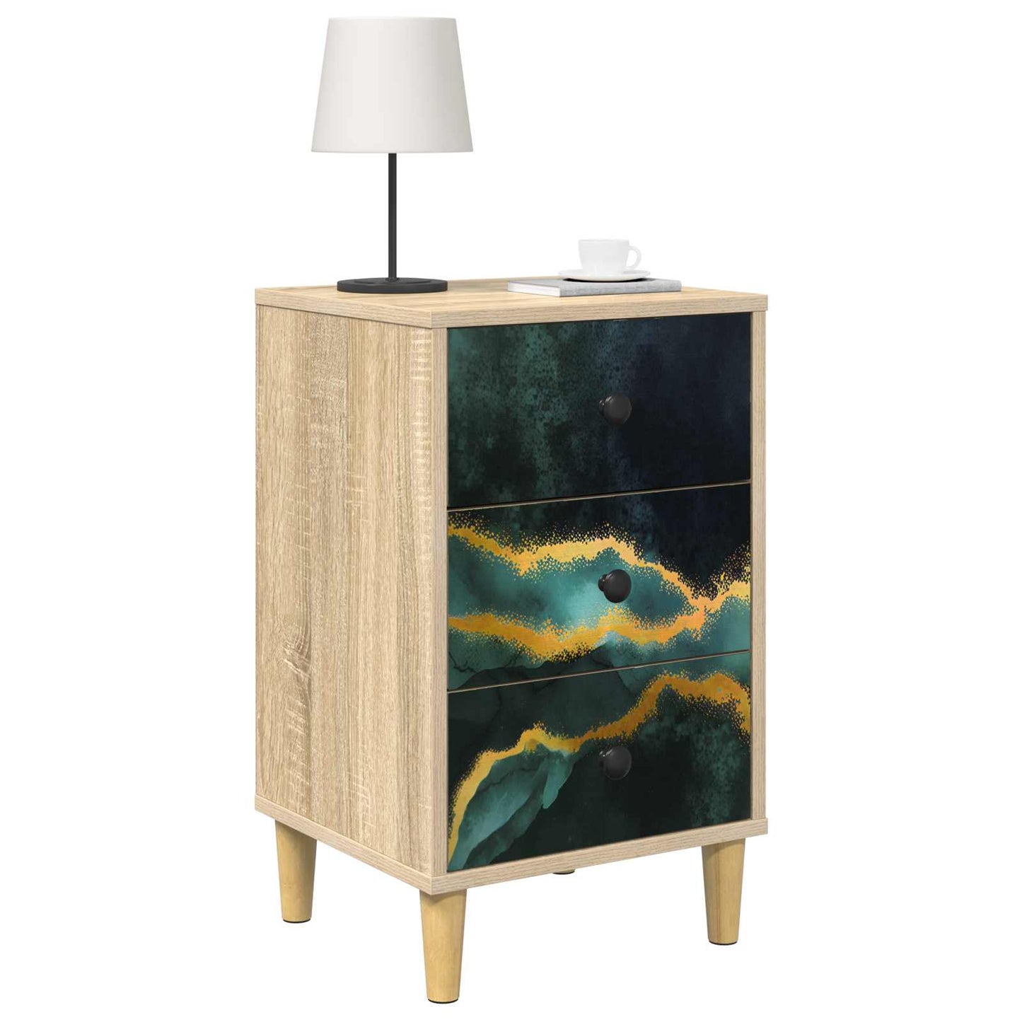 vidaXL Bedside Cabinet WIJHE Sonoma Oak 36 x 33 x 60 cm 3
