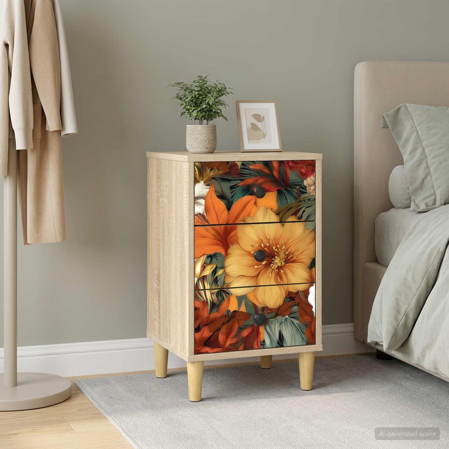 vidaXL Bedside Cabinet GENNEP Sonoma Oak 36 x 33 x 60 cm 1