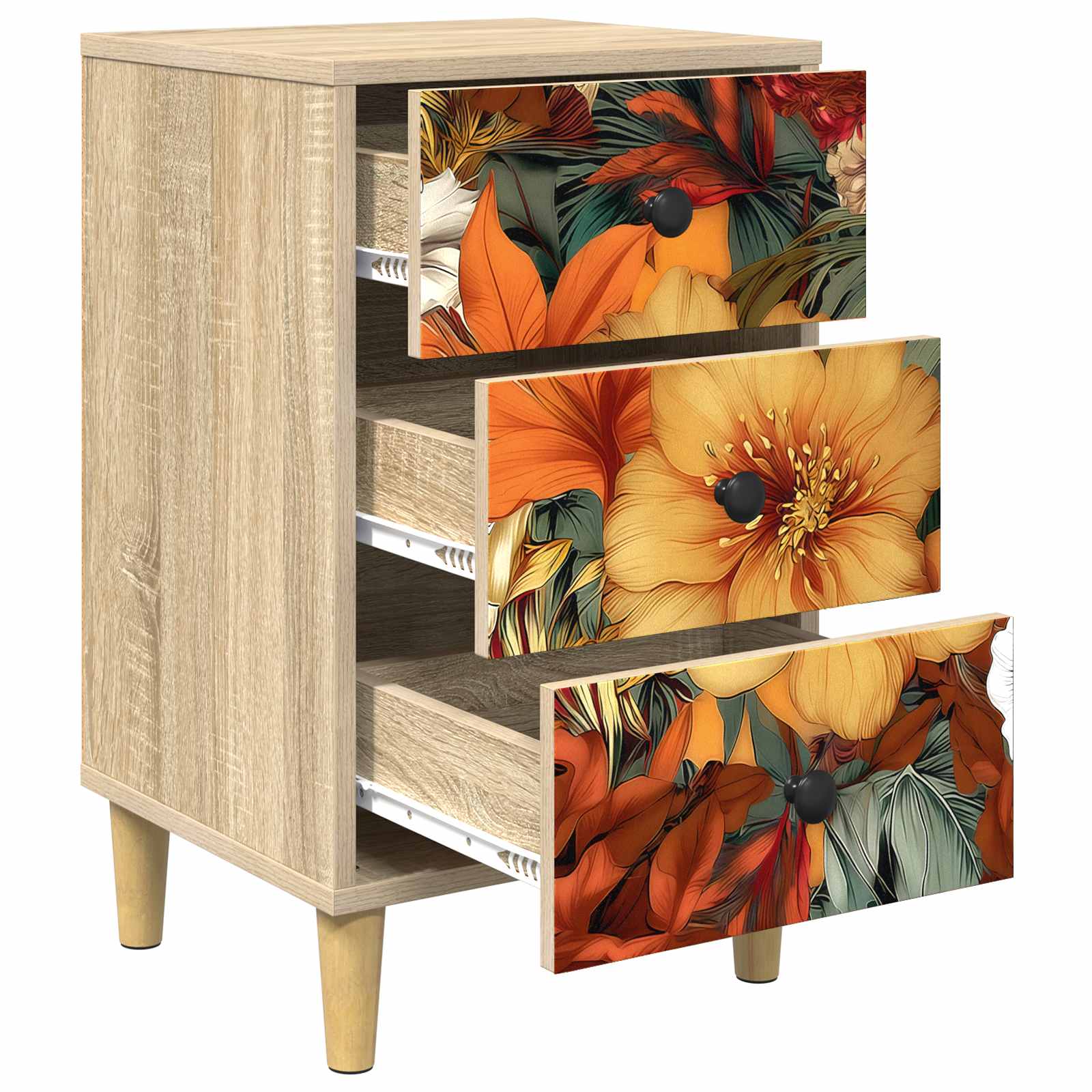 vidaXL Bedside Cabinet GENNEP Sonoma Oak 36 x 33 x 60 cm 4