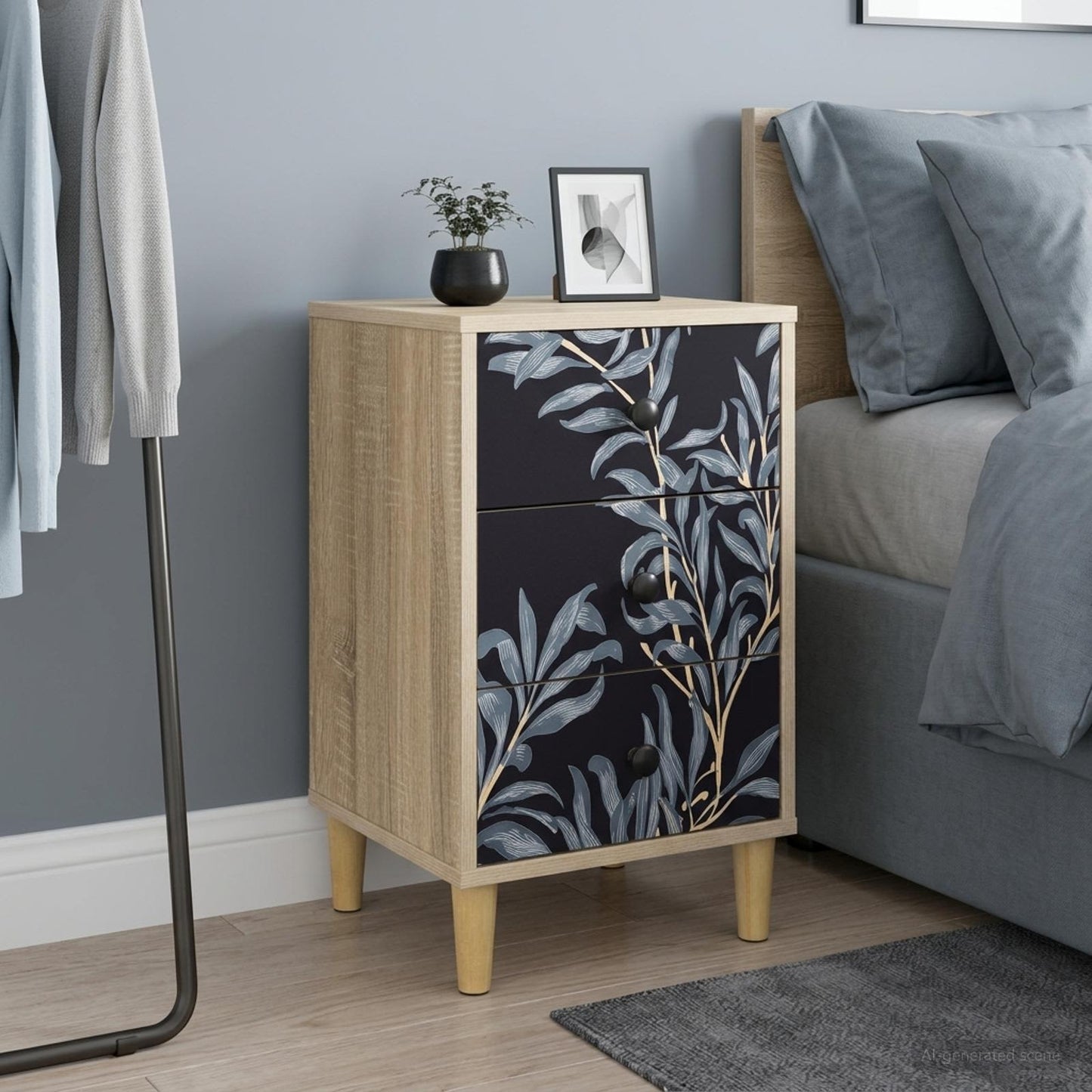 vidaXL Bedside Cabinet DOKKUM Sonoma Oak 36 x 33 x 60 cm 1