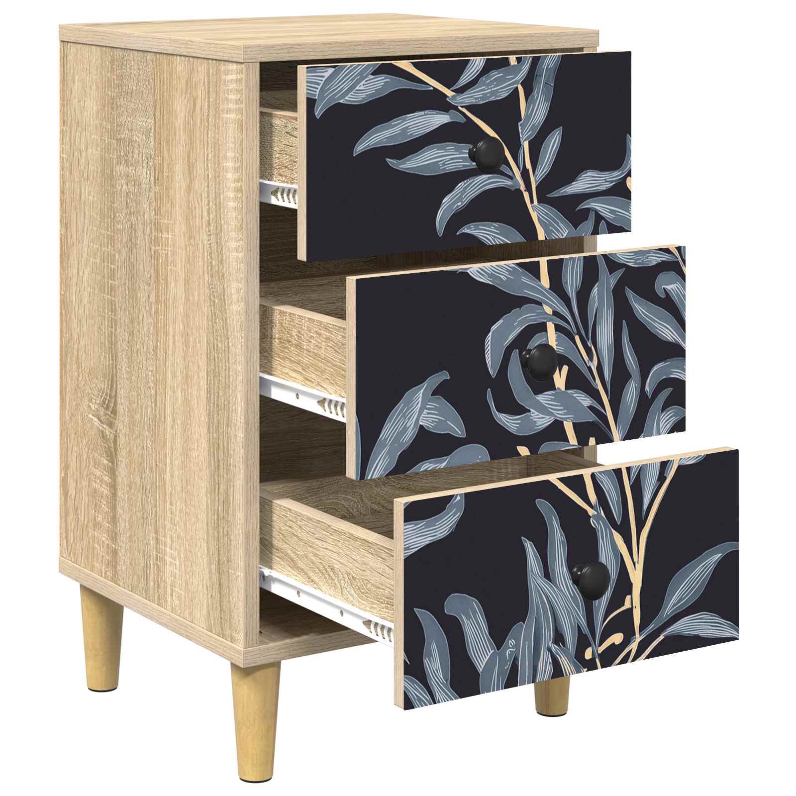 vidaXL Bedside Cabinet DOKKUM Sonoma Oak 36 x 33 x 60 cm 4