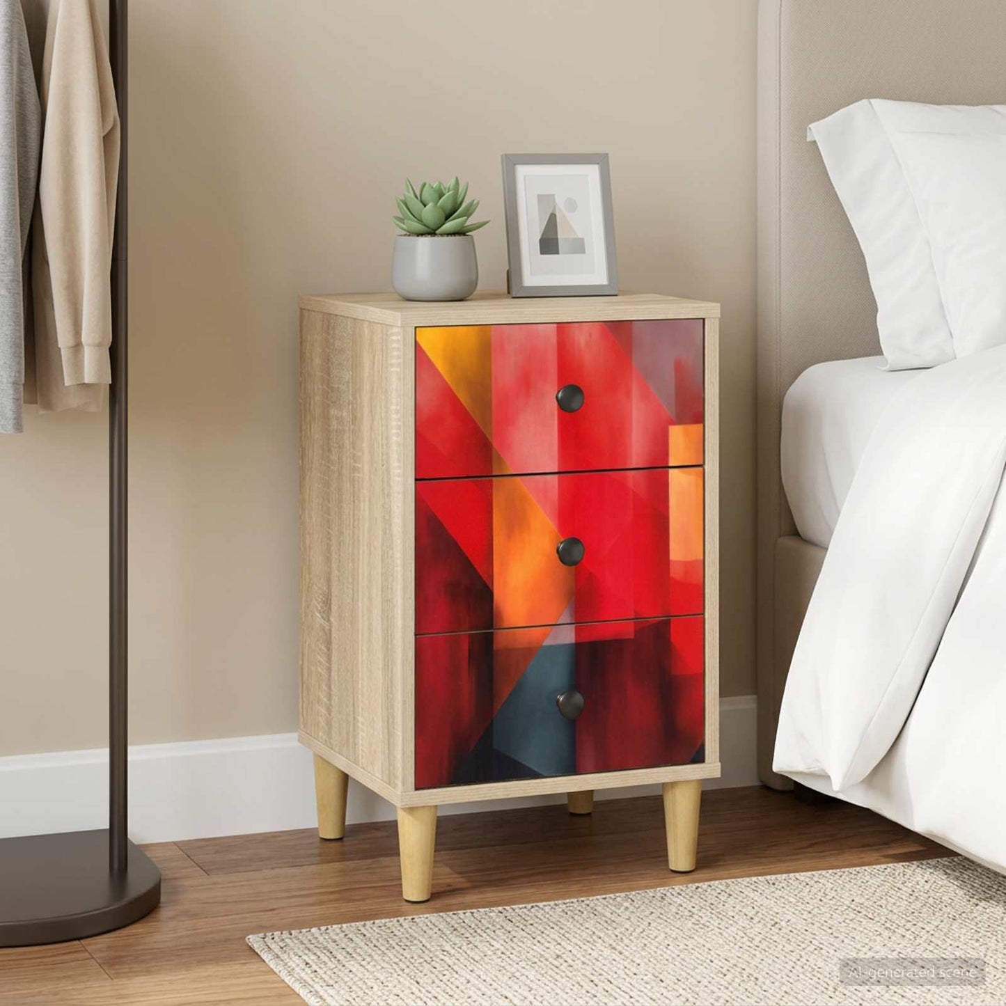 vidaXL Bedside Cabinet HEESCH Sonoma Oak 36 x 33 x 60 cm 1