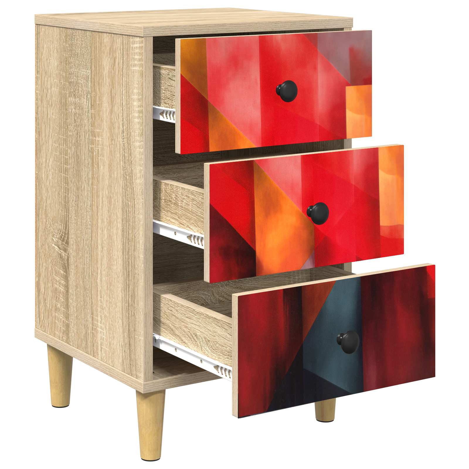 vidaXL Bedside Cabinet HEESCH Sonoma Oak 36 x 33 x 60 cm 4