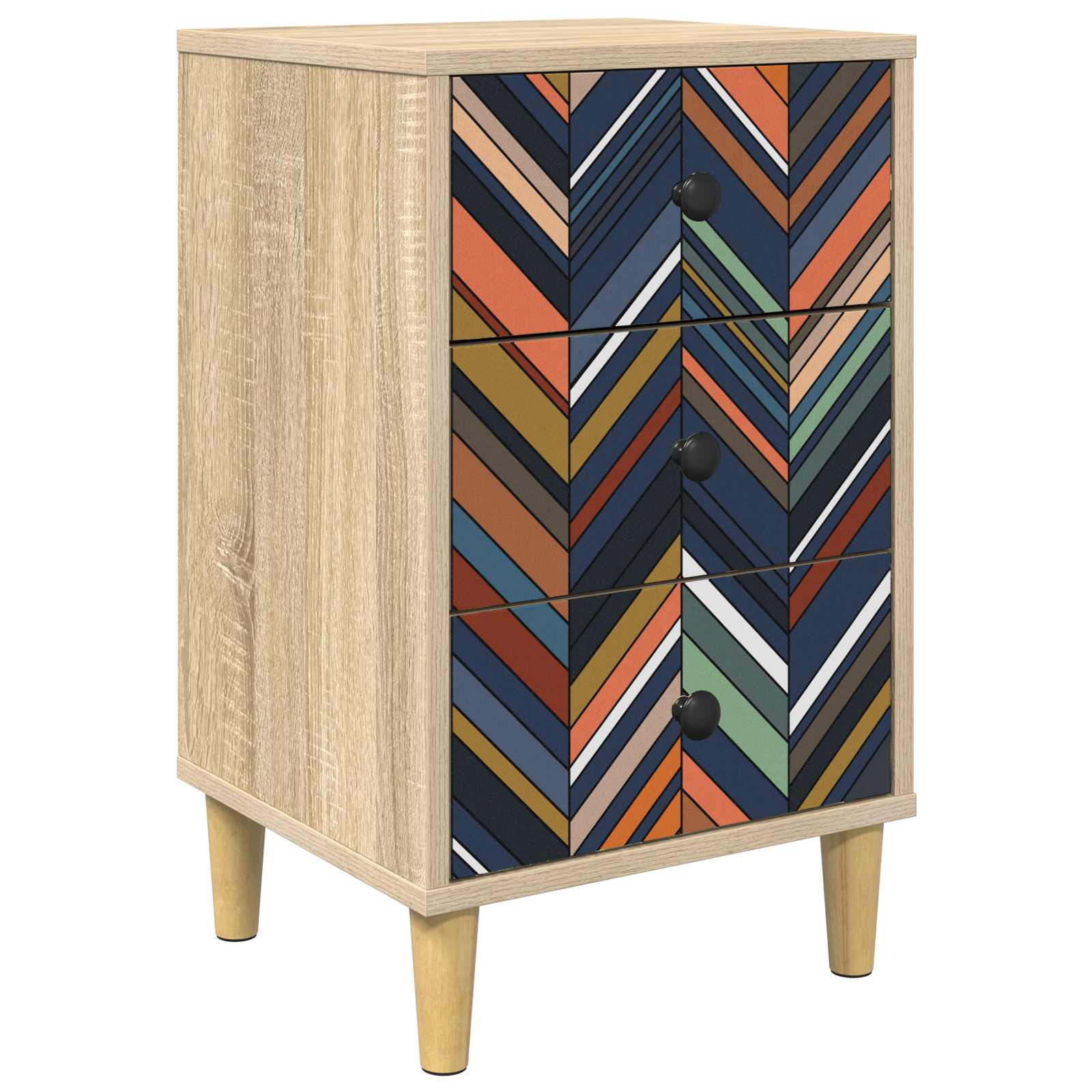 vidaXL Bedside Cabinet OMMEN Sonoma Oak 36 x 33 x 60 cm 2