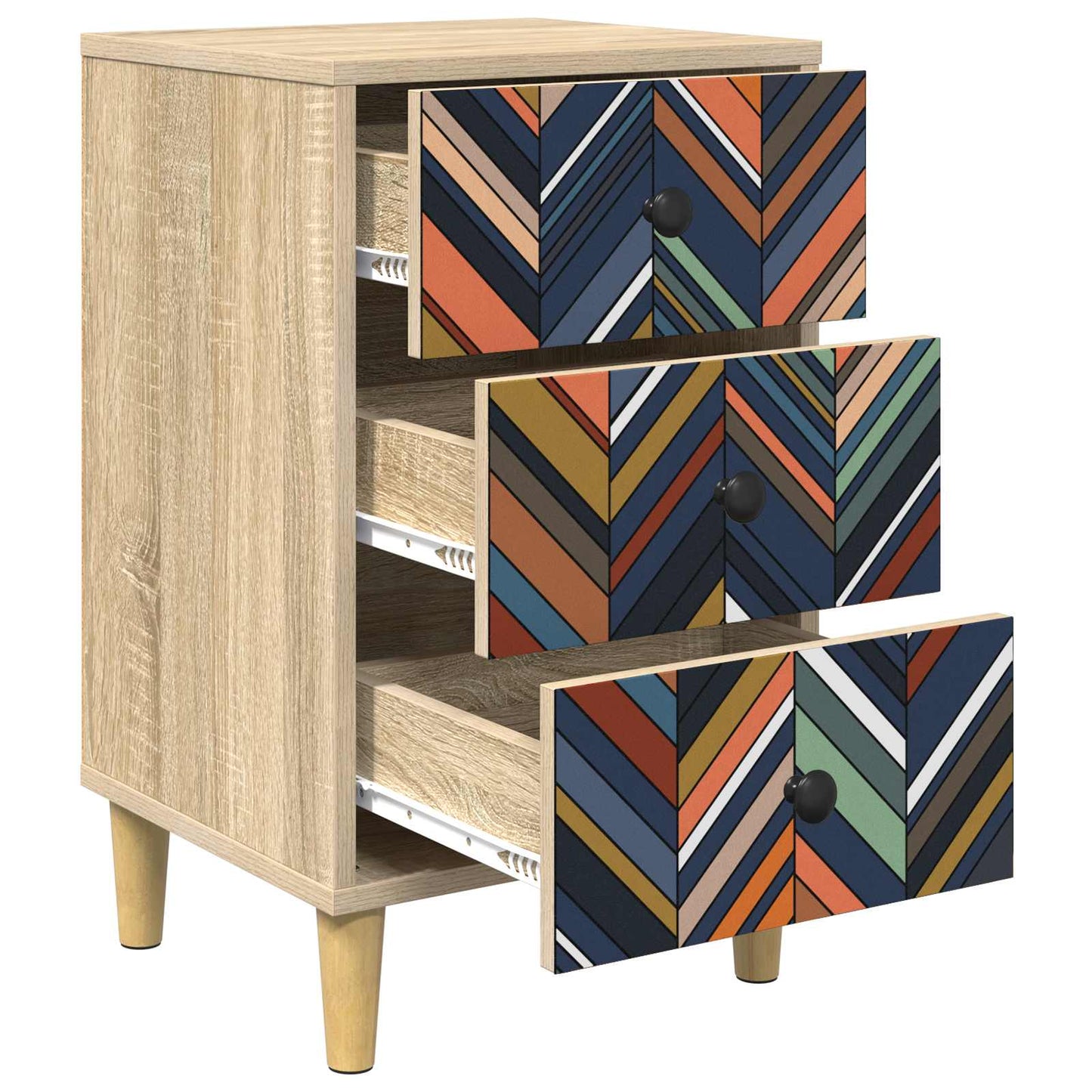 vidaXL Bedside Cabinet OMMEN Sonoma Oak 36 x 33 x 60 cm 4
