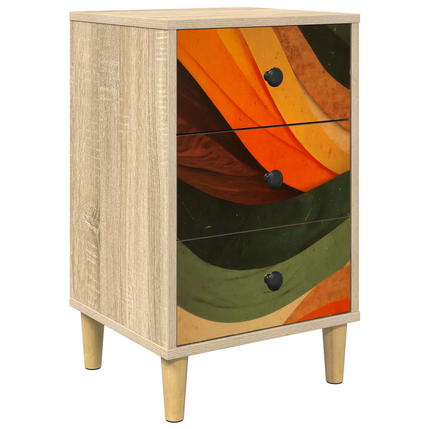 vidaXL Bedside Cabinet BONN Sonoma Oak 36 x 33 x 60 cm Engineered Wood 2