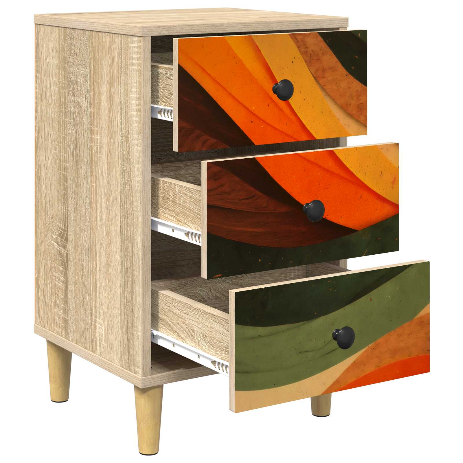 vidaXL Bedside Cabinet BONN Sonoma Oak 36 x 33 x 60 cm Engineered Wood 4