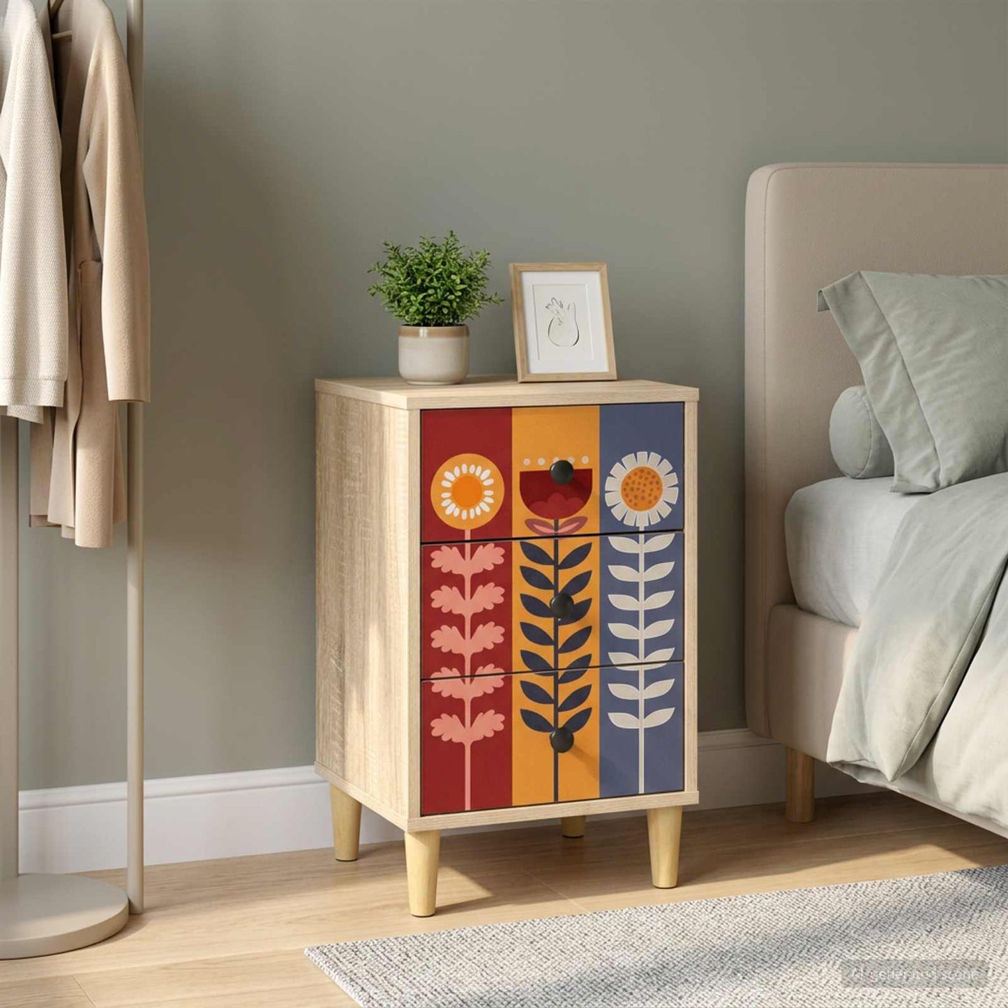 vidaXL Bedside Cabinet ESSEN Sonoma Oak 36 x 33 x 60 cm 1