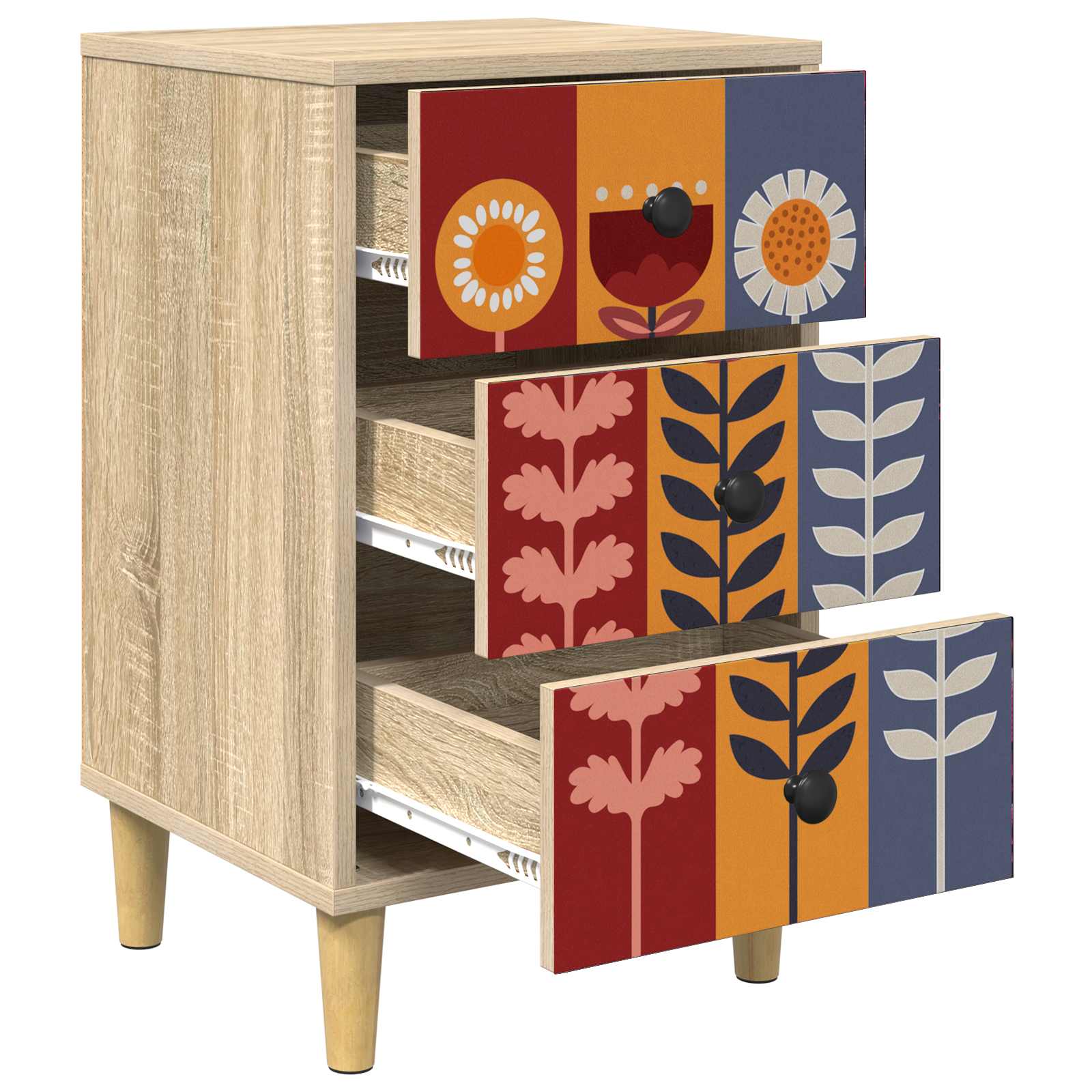 vidaXL Bedside Cabinet ESSEN Sonoma Oak 36 x 33 x 60 cm 4