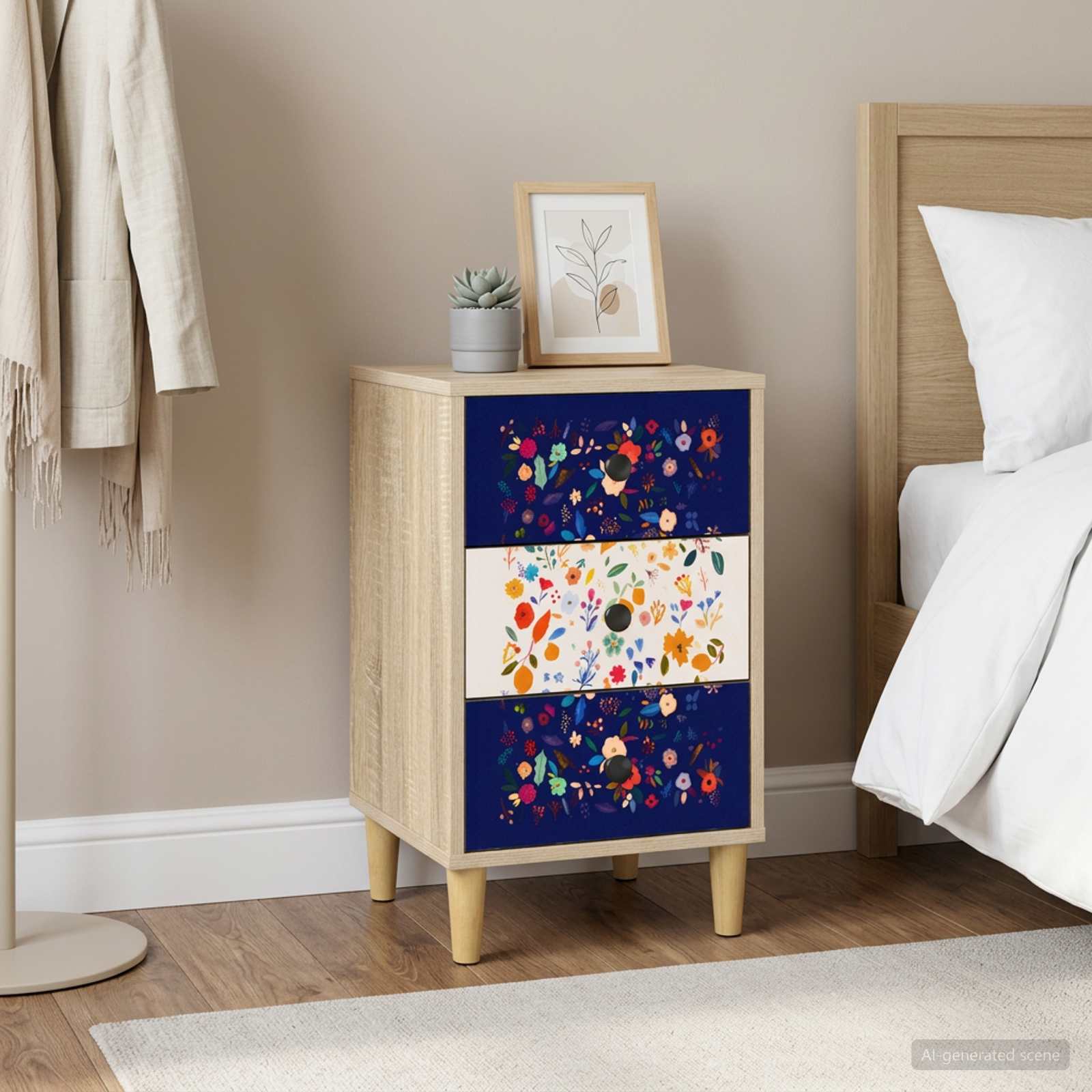 vidaXL Bedside Cabinet MAINZ Sonoma Oak 36 x 33 x 60 cm 1