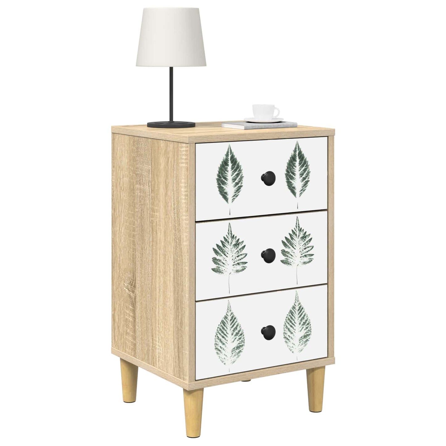 vidaXL Bedside Cabinet HANAU Sonoma Oak 36 x 33 x 60 cm 3