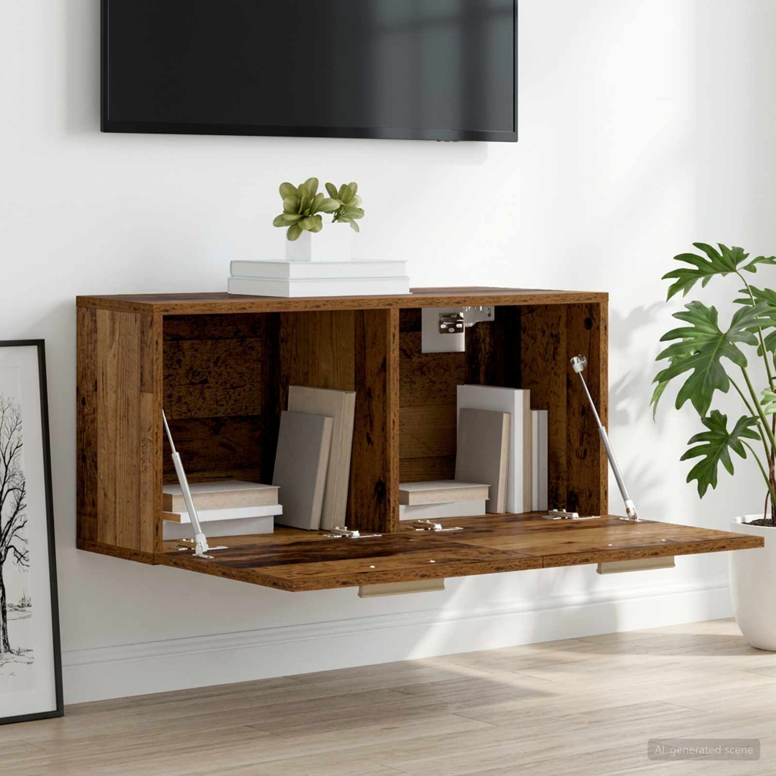 vidaXL Wall Cabinet Wall-Mounted Old wood 80 x 36.5 x 35 cm 4