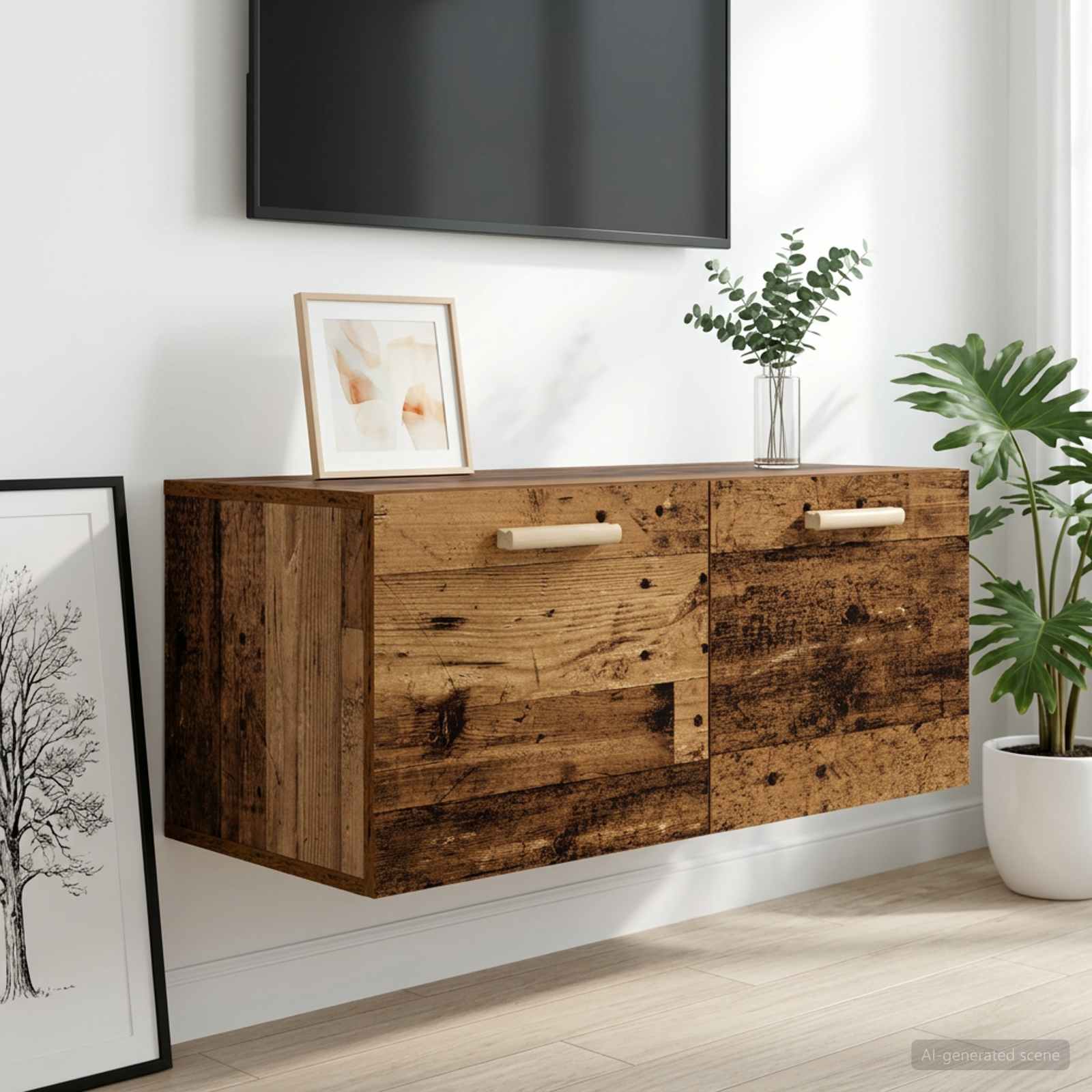 vidaXL Wall Cabinet Wall-Mounted Old wood 80 x 36.5 x 35 cm 1