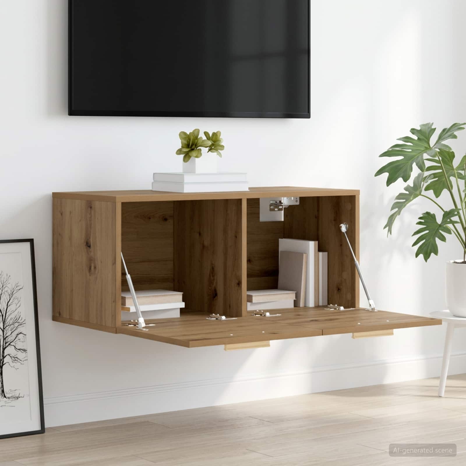 vidaXL Wall Cabinet Wall-Mounted Artisan oak 80 x 36.5 x 35 cm 4