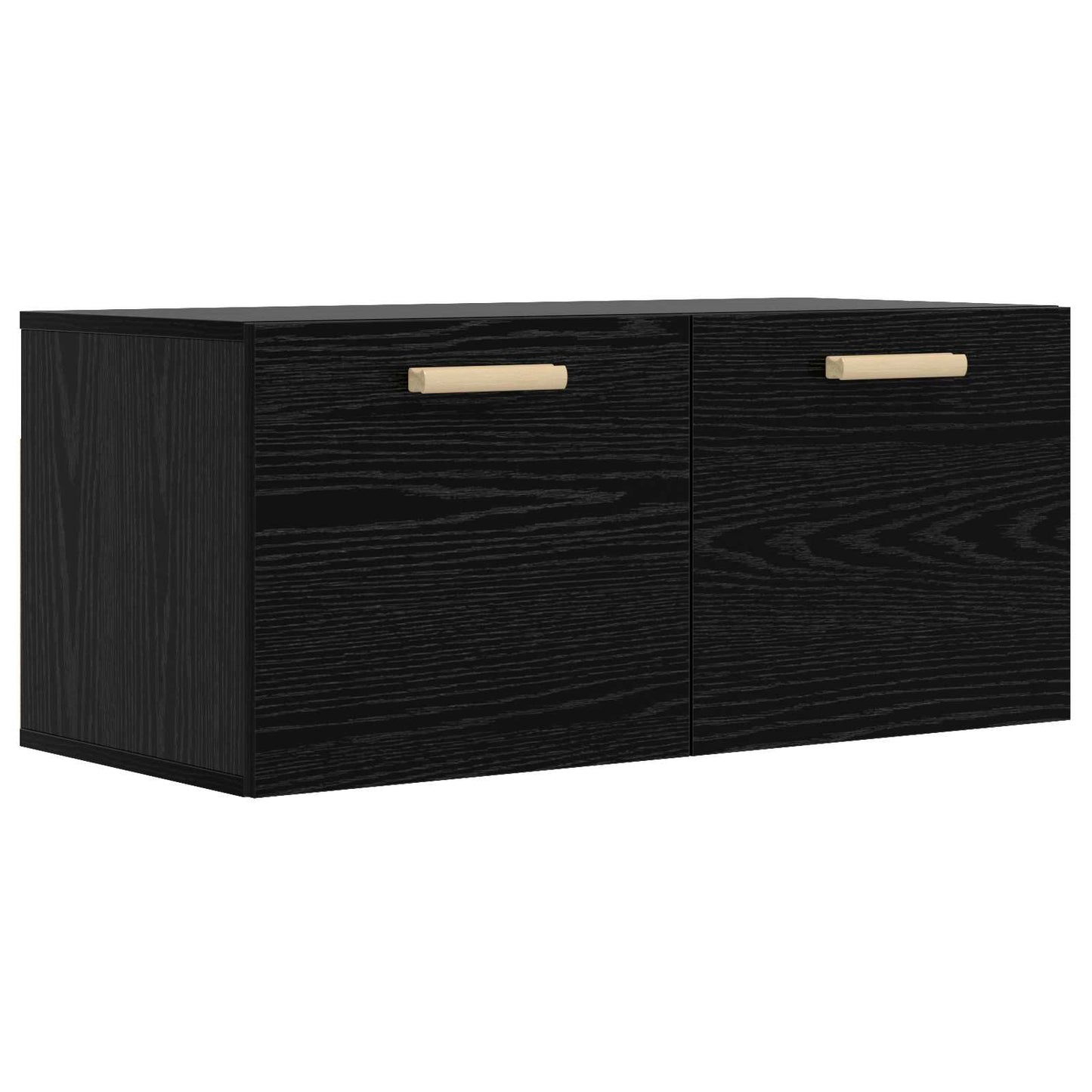 vidaXL Wall Cabinet Wall-Mounted Black oak 80 x 36.5 x 35 cm 2